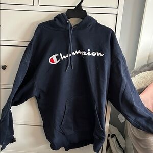 Champion Men's Dark Blue Hoodie